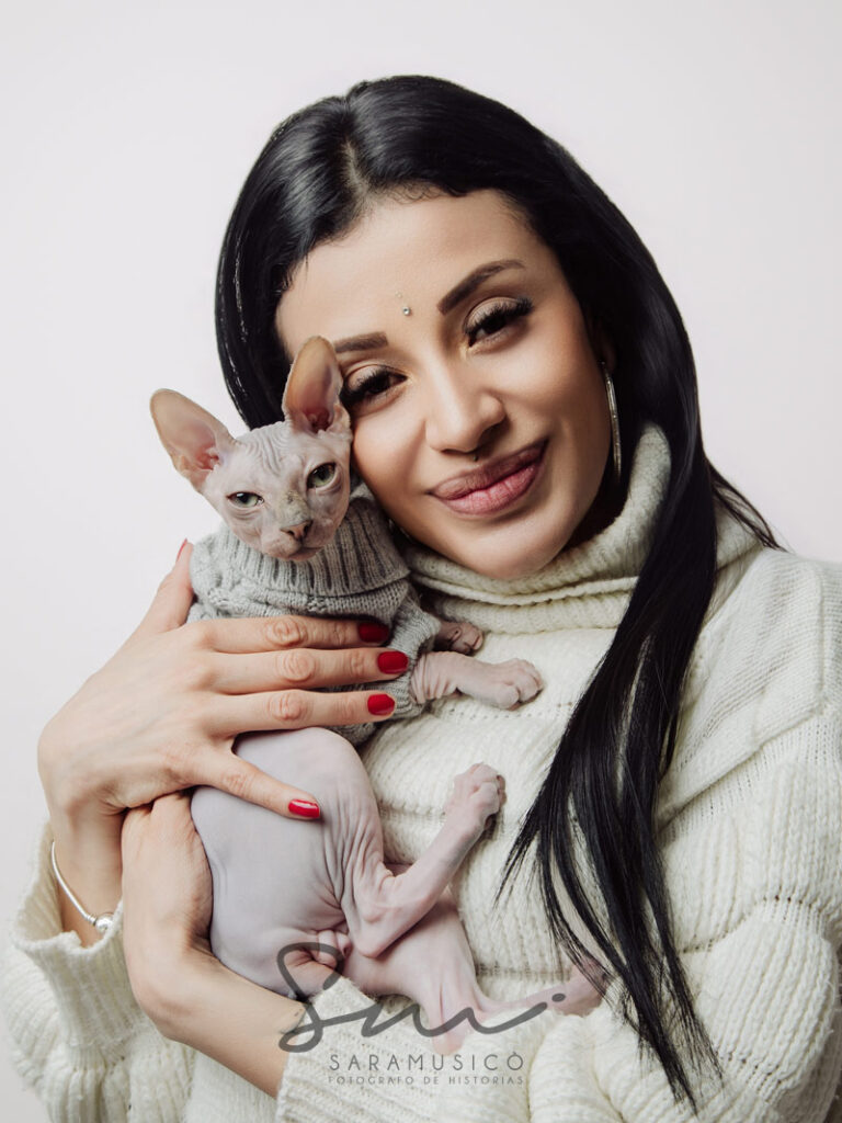 fotografía profesional gato sphynx